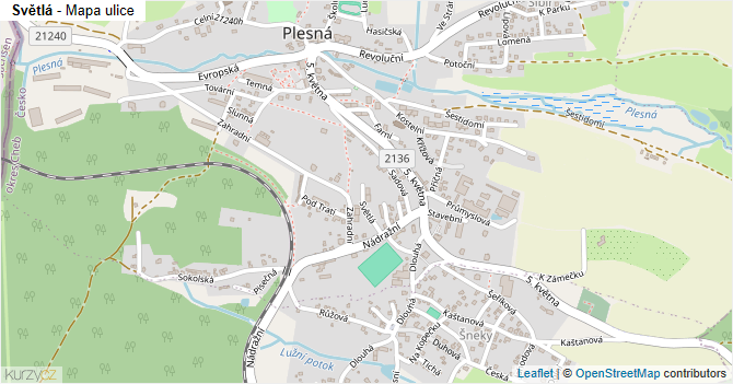 Světlá - mapa ulice