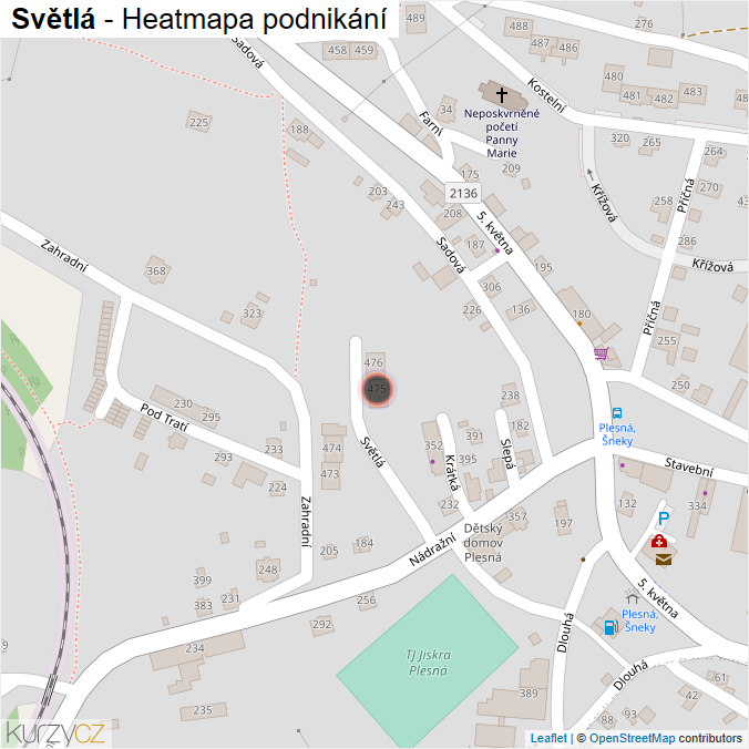 Mapa Světlá - Firmy v ulici.