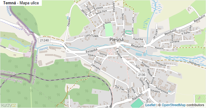 Temná - mapa ulice