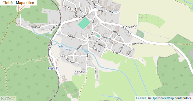 Tichá - mapa ulice