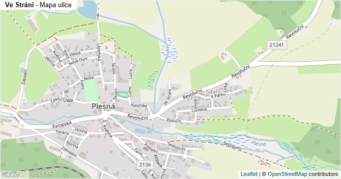 Ve Stráni - mapa ulice