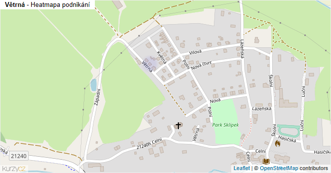 Větrná - mapa podnikání