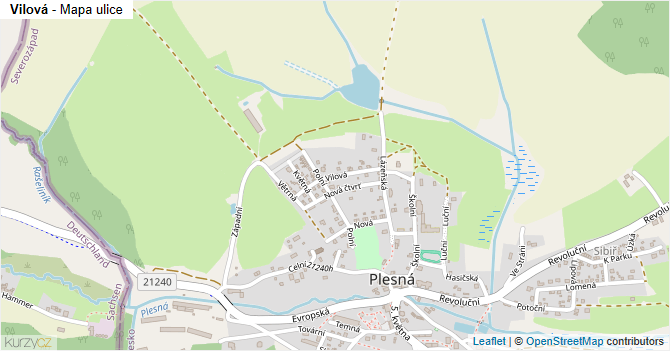 Vilová - mapa ulice