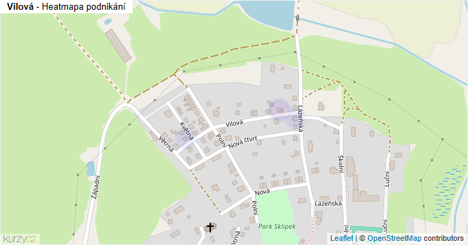 Vilová - mapa podnikání