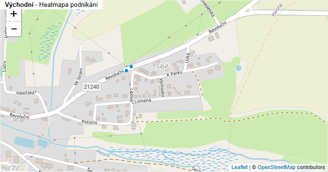 Východní - mapa podnikání