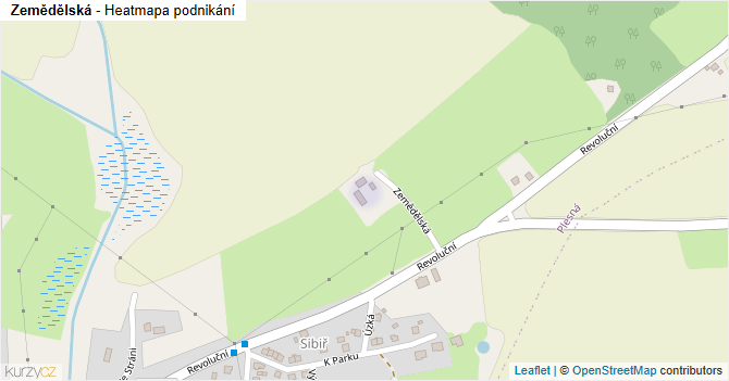 Zemědělská - mapa podnikání