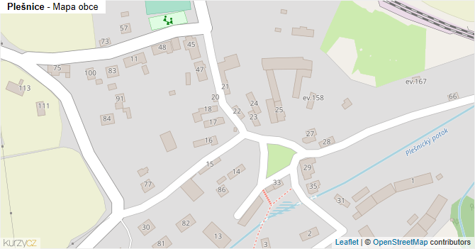 Plešnice - mapa obce