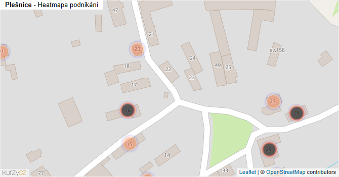 Plešnice - mapa podnikání