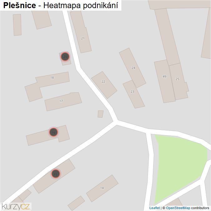 Mapa Plešnice - Firmy v obci.