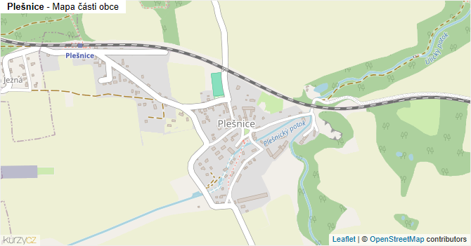 Plešnice - mapa části obce