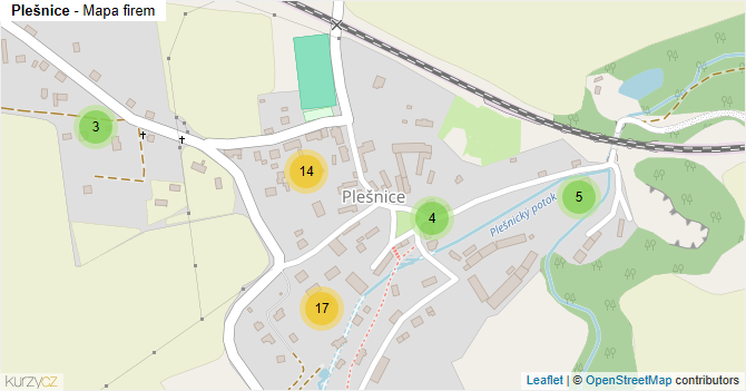 Plešnice - mapa firem