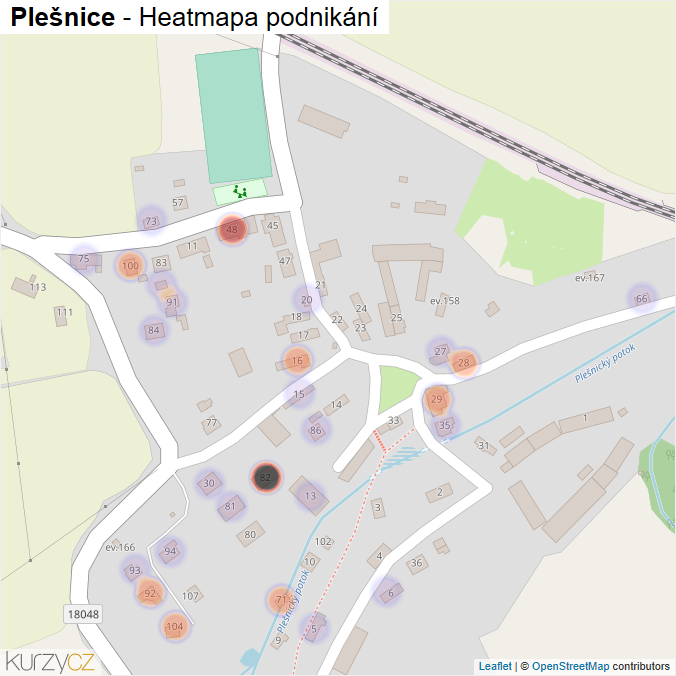 Mapa Plešnice - Firmy v části obce.