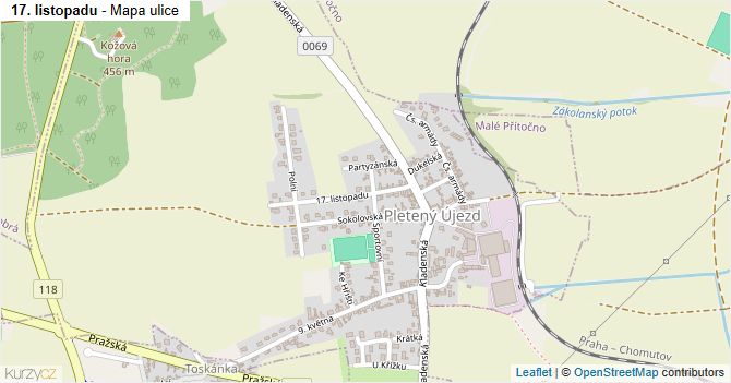 17. listopadu - mapa ulice