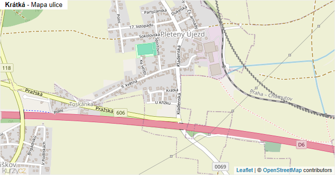 Krátká - mapa ulice