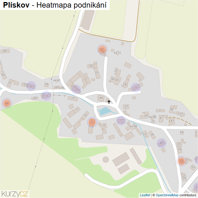 Mapa Plískov - Firmy v části obce.