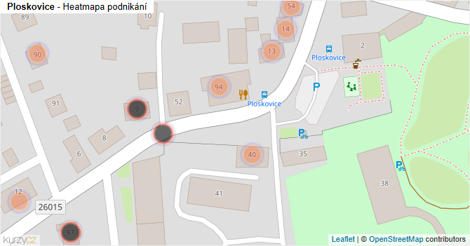 Ploskovice - mapa podnikání