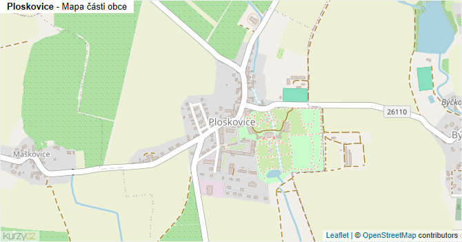 Ploskovice - mapa části obce