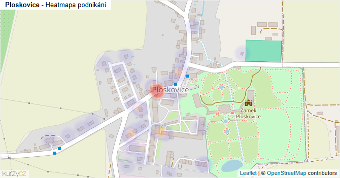 Ploskovice - mapa podnikání