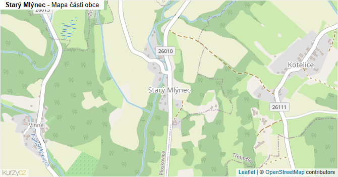 Starý Mlýnec - mapa části obce
