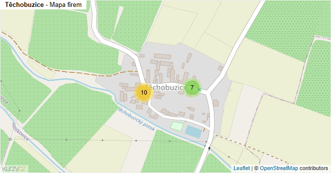 Těchobuzice - mapa firem