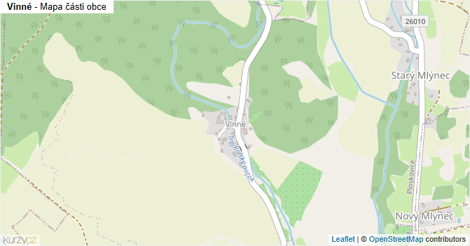Vinné - mapa části obce