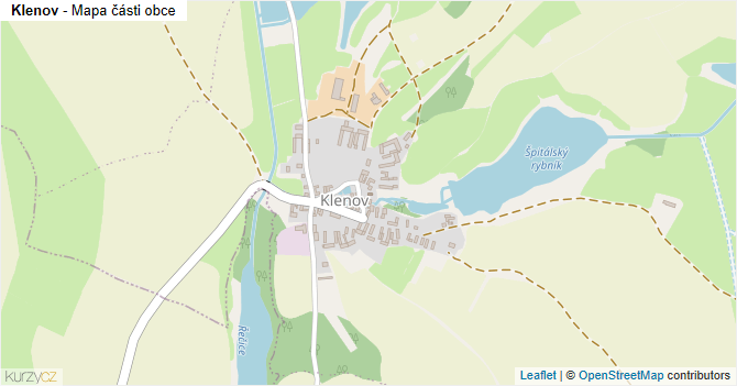 Klenov - mapa části obce