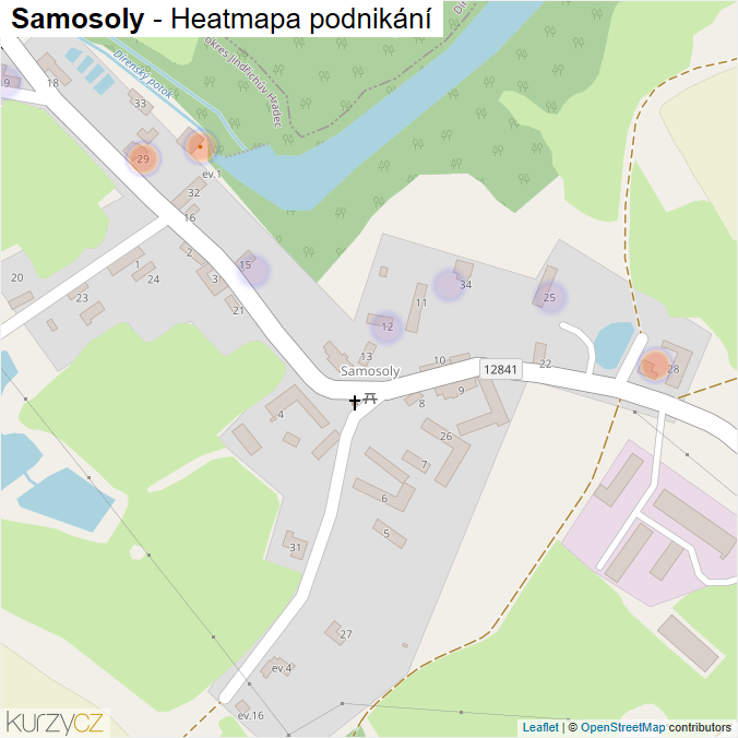 Mapa Samosoly - Firmy v části obce.