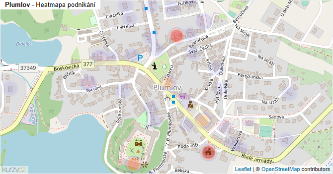 Plumlov - mapa podnikání