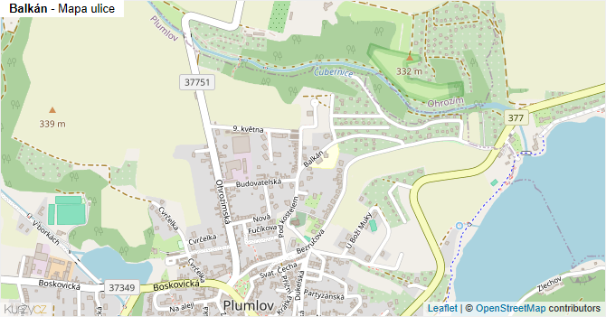 Balkán - mapa ulice