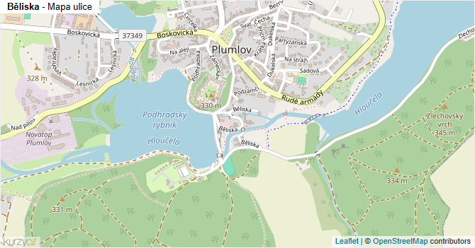 Běliska - mapa ulice