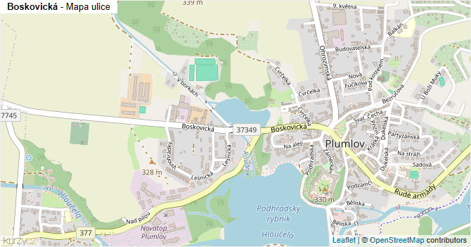 Boskovická - mapa ulice