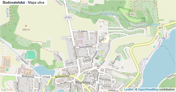 Budovatelská - mapa ulice