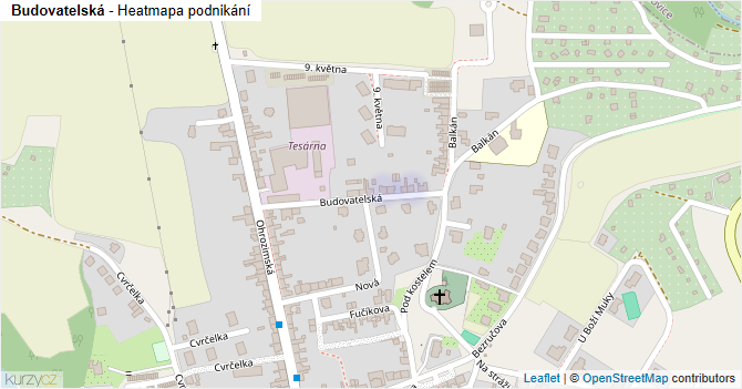 Budovatelská - mapa podnikání