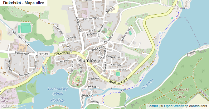 Dukelská - mapa ulice