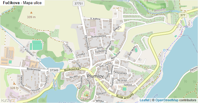 Fučíkova - mapa ulice