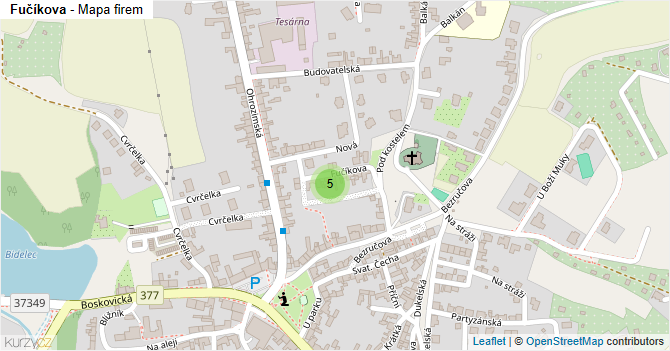 Fučíkova - mapa firem
