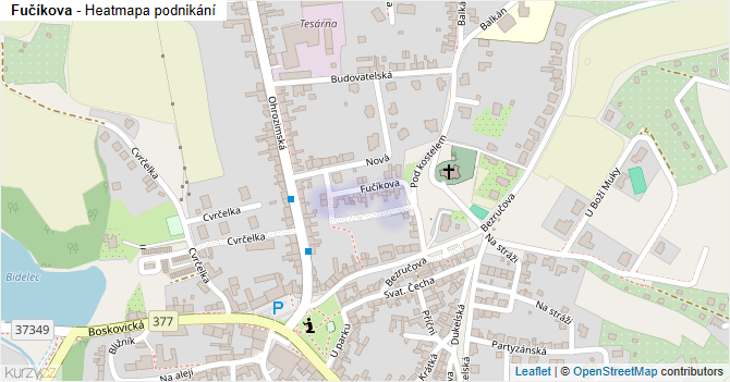 Fučíkova - mapa podnikání