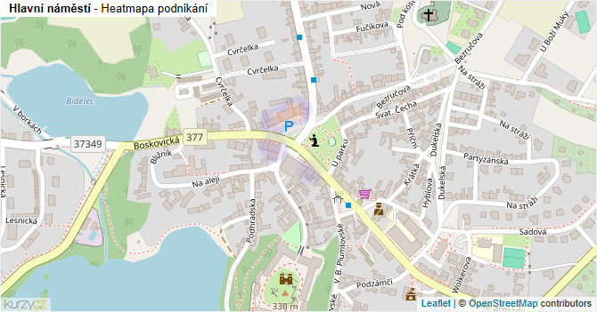 Hlavní náměstí - mapa podnikání