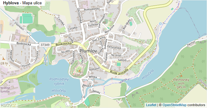 Hyblova - mapa ulice