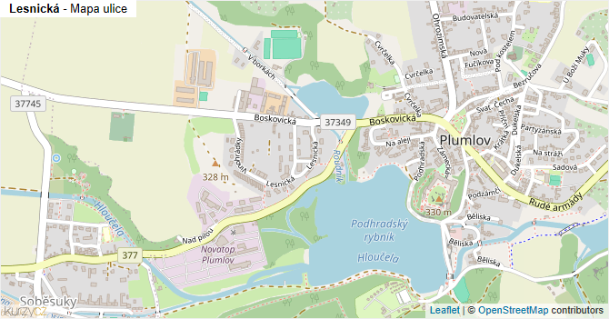 Lesnická - mapa ulice