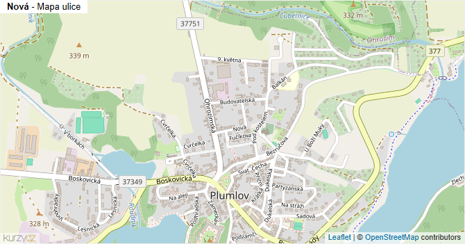 Nová - mapa ulice