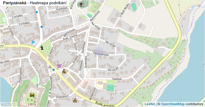 Partyzánská - mapa podnikání