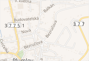 Pod kostelem v obci Plumlov - mapa ulice