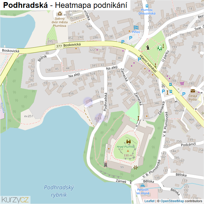 Mapa Podhradská - Firmy v ulici.