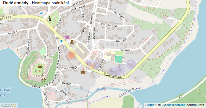 Rudé armády - mapa podnikání