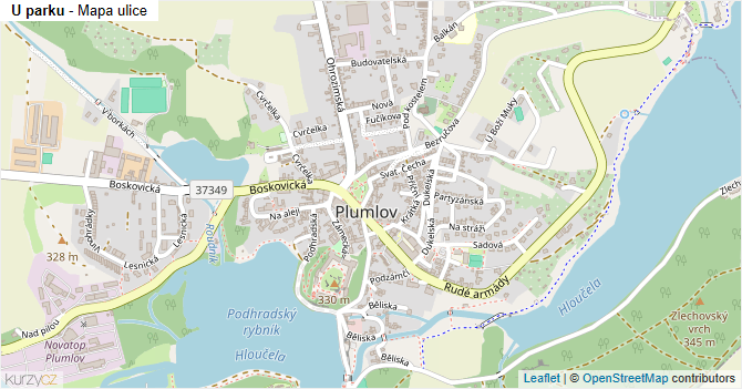 U parku - mapa ulice