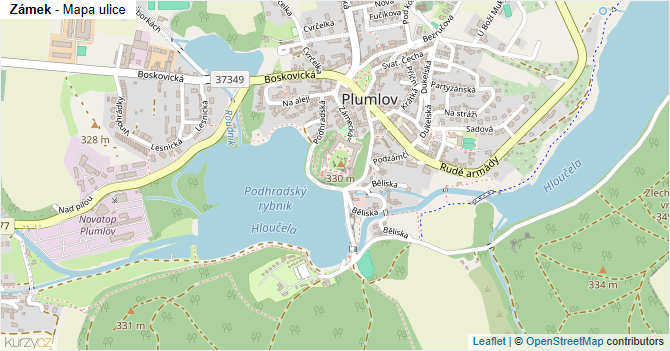 Zámek - mapa ulice