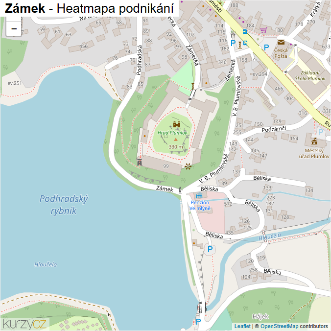 Mapa Zámek - Firmy v ulici.