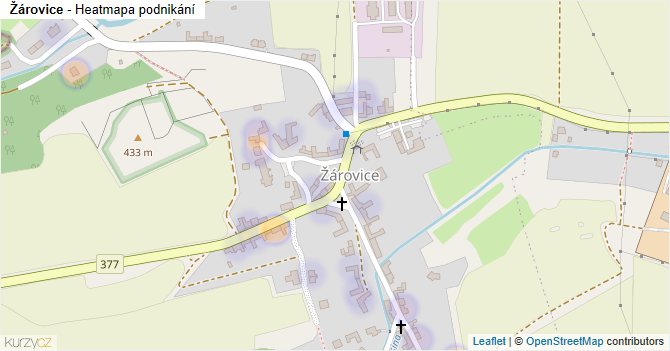 Žárovice - mapa podnikání