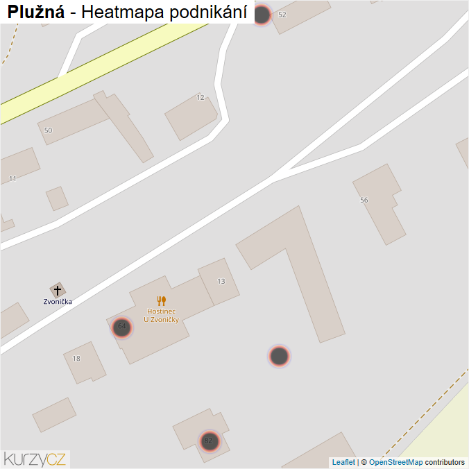 Mapa Plužná - Firmy v obci.